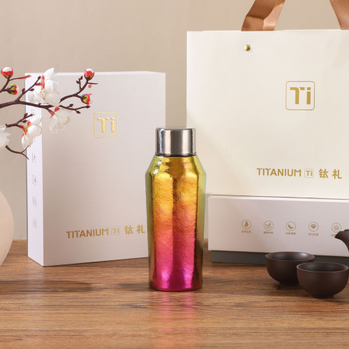 新款純鈦保溫杯可攜式八角杯高顔值鈦杯商務辦公禮品鈦杯禮品杯