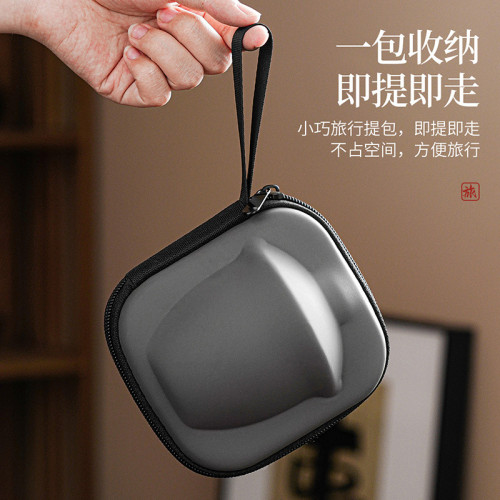 汝窰雅韻陶瓷旅行茶具一壺三杯戶外喝茶裝備可攜式旅行包伴手禮可定