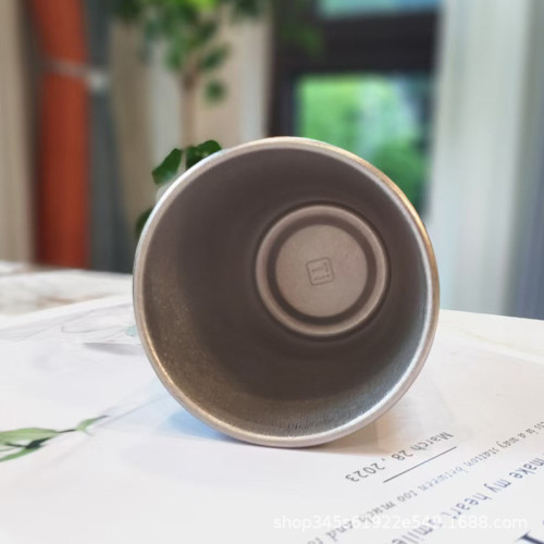 鈦杯戶外露營單層啤酒杯冰花純鈦水杯超輕健康抗菌防摔漱口杯家用