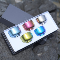 純鈦雙層小茶杯鈦杯純鈦旅行茶具主人杯防燙隔熱小茶碗純鈦品茗杯