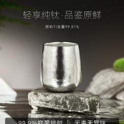 德國艾曼格純鈦水杯家用雙層鈦杯主人杯辦公室泡茶杯咖啡杯子