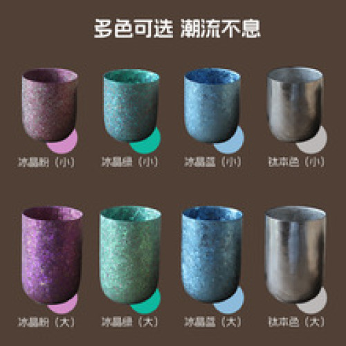 新款鈦杯雙層純鈦水杯家用隔熱蛋殼杯高檔輕奢u型水杯雞蛋杯禮品