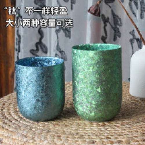 新款鈦杯雙層純鈦水杯家用隔熱蛋殼杯高檔輕奢u型水杯雞蛋杯禮品