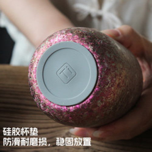 新款鈦杯雙層純鈦水杯家用隔熱蛋殼杯高檔輕奢u型水杯雞蛋杯禮品
