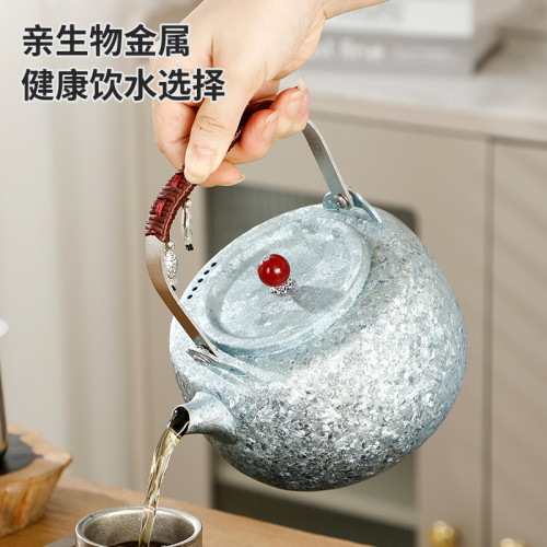 純鈦泡茶器套裝品茗杯冰花鷹嘴泡茶器高級露營酒杯喝茶泡茶鈦杯