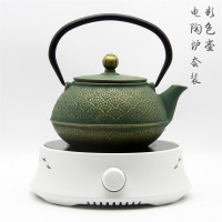 精美彩色鑄鐵壺歐式鐵茶壺家用煮水壺泡茶壺煮茶爐電陶爐茶具套裝