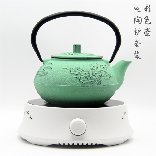 精美彩色鑄鐵壺歐式鐵茶壺家用煮水壺泡茶壺煮茶爐電陶爐茶具套裝