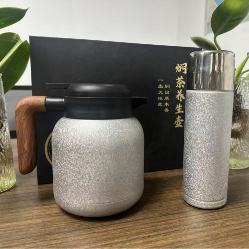 鍍鈦內膽保溫壺組合鈦杯耐酸堿防腐蝕燜茶壺鈦燜茶耐酸堿保溫壺