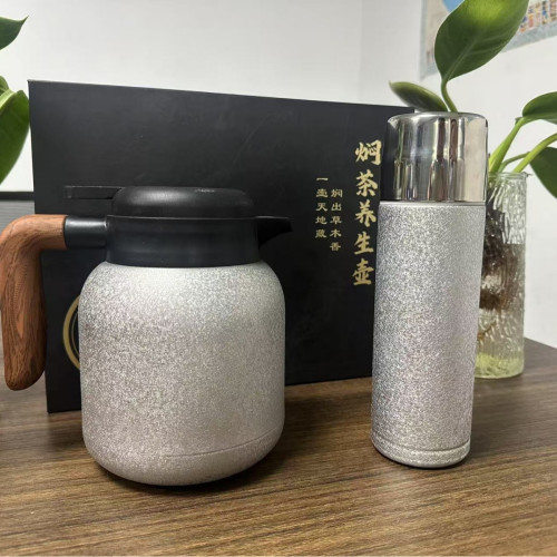 鍍鈦內膽保溫壺組合鈦杯耐酸堿防腐蝕燜茶壺鈦燜茶耐酸堿保溫壺