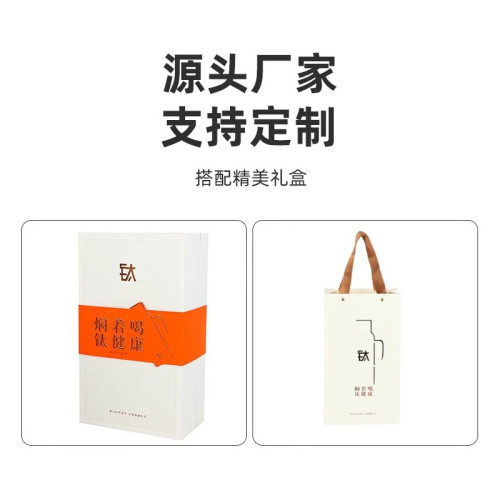純鈦傳家壺可攜式提手顯溫保溫壺大容量大冰花雙層鈦壺輕奢禮品水壺