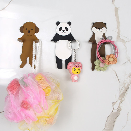 可愛毛猴子眼鏡架玄關鑰匙掛鉤免打孔女宿捨臥室門後免釘粘鉤