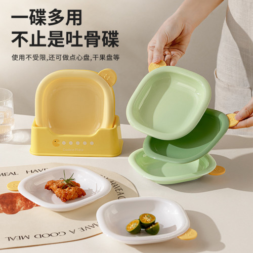吐骨碟日式創意ins風零食乾果水果塑膠盤子家用食品級餐桌骨頭碟