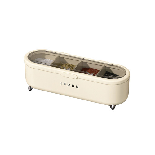 家用調料盒食品級輕奢帶蓋防潮台面大容量分格塑膠調料罐廚房用品