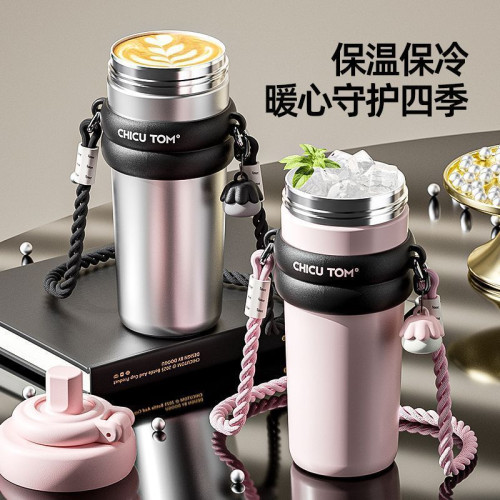 奇古堂吸琯保溫杯大容量女士高顔值車用外出可攜式水杯 2026新款