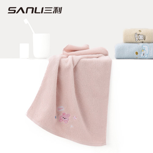三利毛巾純棉毛巾卡通刺綉家用面巾情侶毛巾32股寶寶洗臉巾擦臉巾