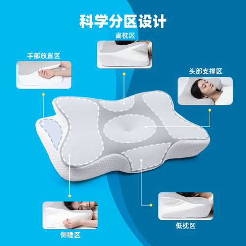 新品記憶枕頭慢廻彈冰絲面料人體工學仰睡側睡睡眠記憶棉枕頭