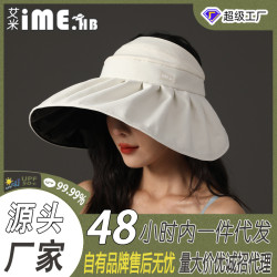 ime黑膠防紫外線遮陽帽女大帽簷輕奢風高級感帽子防曬遮陽太陽帽