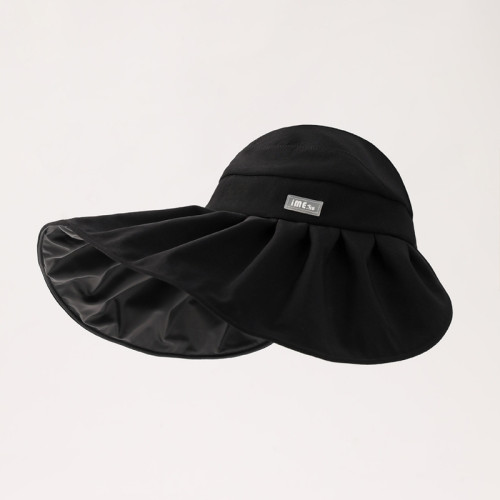 ime黑膠防紫外線遮陽帽女大帽簷輕奢風高級感帽子防曬遮陽太陽帽