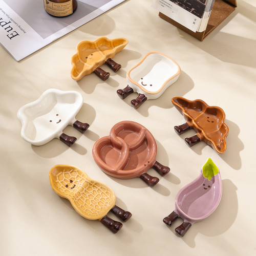 新款ins迷你高顔值麵包陶瓷味碟手繪釉下彩家用蘸料芥末小碟 新款ins迷你高顔值麵包陶瓷味碟手繪釉下彩家用蘸料芥末小碟