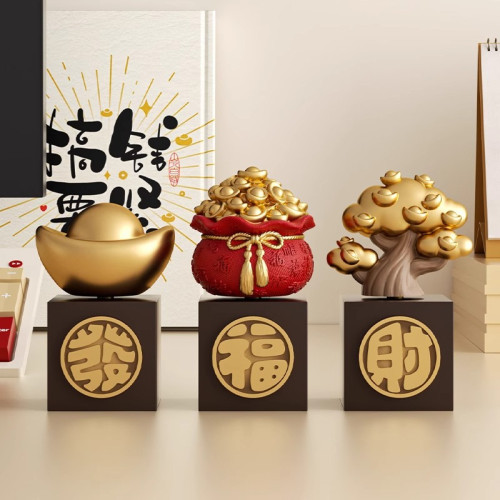 金元寶發財樹招財辦公室桌面治瘉系小擺件工位情緒穩定器生日禮物