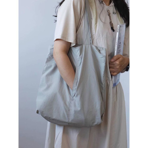 日系文藝小清新大容量托特包媽咪包休閒多格子輕便手提單肩布包女