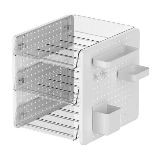 桌面洞洞板收納盒文具化妝品置物架書桌辦公室工位文件整理架