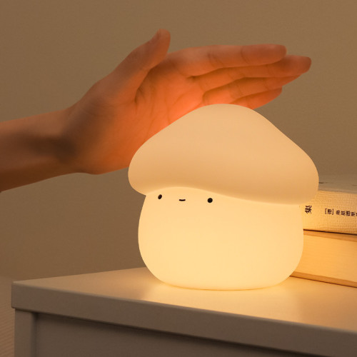 MUID蘑菇頭小夜燈網紅臥室床頭可愛睡眠燈充電嬰兒喂奶柔光拍拍燈