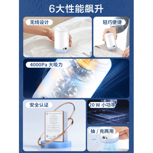 收納博士壓縮袋無線電動抽氣泵真空機小型家用衣服棉被收納袋