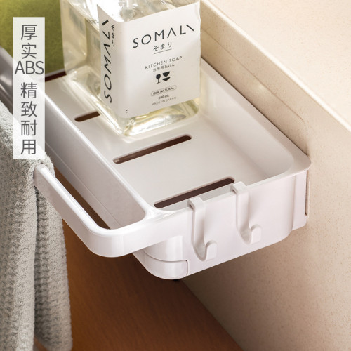 懶角落廚房抹布瀝水架家用壁掛海綿擦置物架洗潔精收納架子瀝水盤