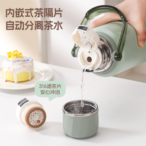 希樂保溫杯女生高顔值不鏽鋼吸琯杯兒童水杯學生可愛上學杯子可攜式