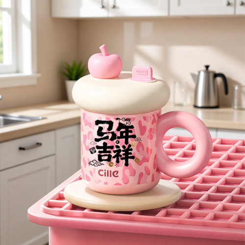 熱轉印希樂保溫杯女生可愛雪頂馬克杯2026馬年吉祥 熱轉印希樂保溫杯女生可愛雪頂馬克杯2026馬年吉祥