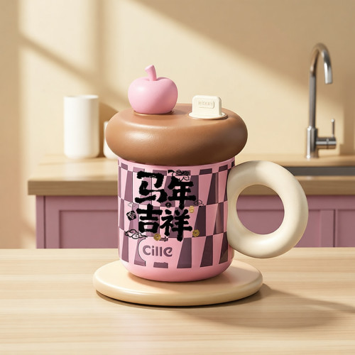 熱轉印希樂保溫杯女生可愛雪頂馬克杯2026馬年吉祥 熱轉印希樂保溫杯女生可愛雪頂馬克杯2026馬年吉祥