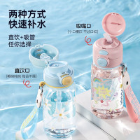 希樂水杯夏季高顔值男女兒童水杯學生可愛可攜式杯子吸琯杯