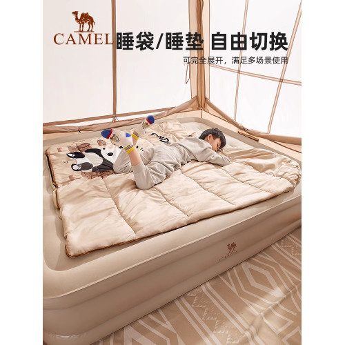 駱駝熊貓戶外兒童睡袋旅行露營可重復使用可攜式學生保暖隔髒睡袋