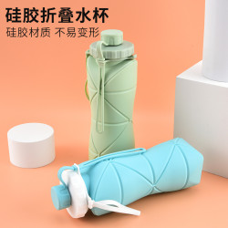 折疊水壺創意矽膠水杯戶外運動水壺旅行水杯矽膠折疊杯咖啡杯隨手