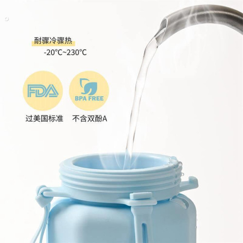 折疊水壺大容量環保耐高溫食品級矽膠杯子戶外旅行可攜式壓縮水杯