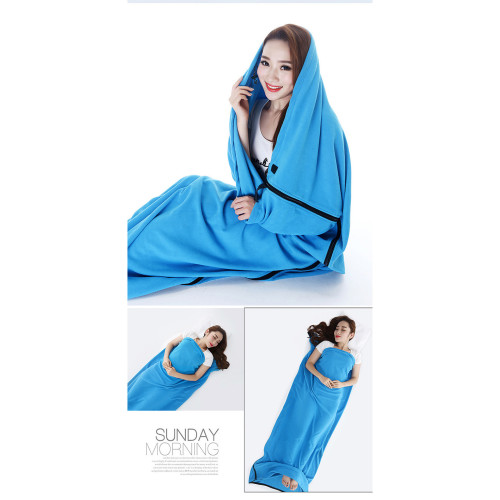 專業戶外成人雙面抓絨內膽四季辦公衛生隔髒睡袋可攜式野營輕便雙人