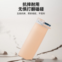 帶吸琯矽膠折疊水壺牛奶盒大容量戶外可攜式折疊水壺耐高溫伸縮旅行