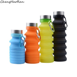 550ml/800ml創意矽膠折疊水壺跑步健身登山旅行戶外運動可攜式水杯