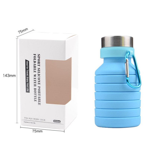 550ml/800ml創意矽膠折疊水壺跑步健身登山旅行戶外運動可攜式水杯