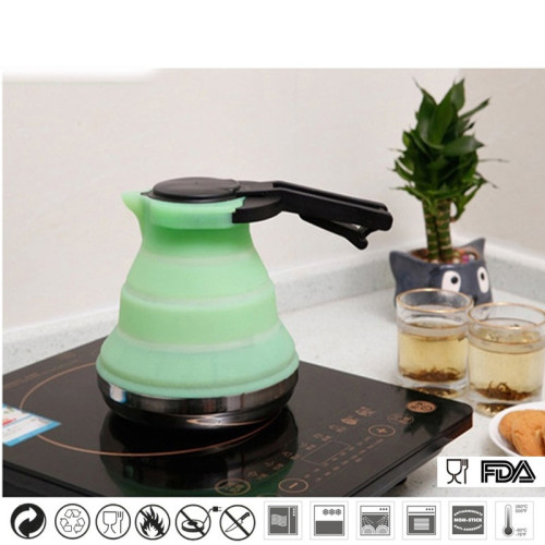 矽膠1.5l折疊燒水壺 創意戶外燒水壺露營folding kettle
