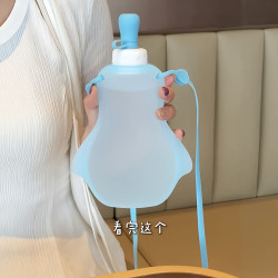 矽膠軟水袋演唱會可攜式儲水神器食品級大容量運動可折疊水壺袋提繩