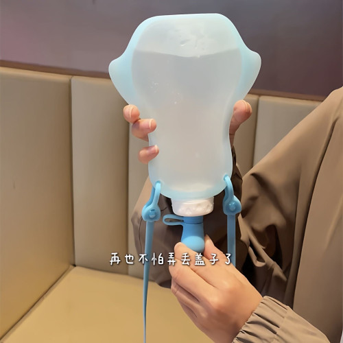 矽膠軟水袋演唱會可攜式儲水神器食品級大容量運動可折疊水壺袋提繩