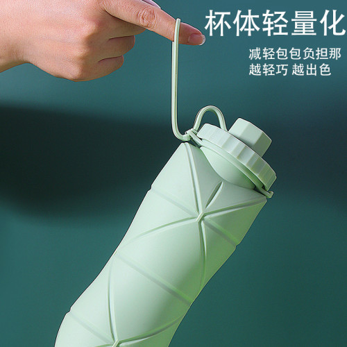 新款矽膠折疊水壺食品級耐高溫旅行式運動伸縮水杯可折疊水杯