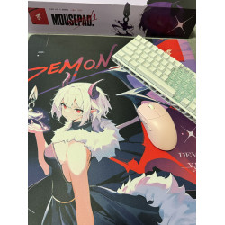 Yuki Aim x Demon1大魔王二次元鋼化玻璃滑鼠墊電競遊戯FPS專用大