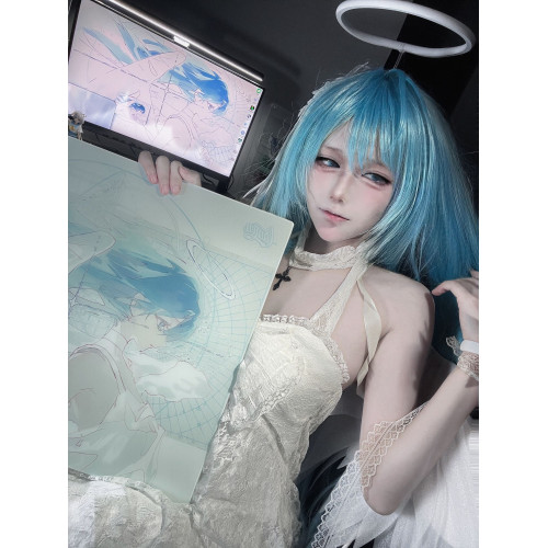 LUMEN 清 塗層速度二次元鋼化玻璃滑鼠墊女生電競遊戯FPS專用大號