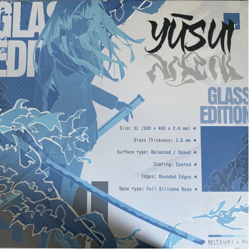 MITSUKI YUSUI二次元鋼化玻璃滑鼠墊女生桌墊電競遊戯FPS專用大號