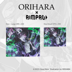 AIMPAD1.5 ORIHARA二次元鋼化玻璃滑鼠墊桌墊電競遊戯FPS專用大號