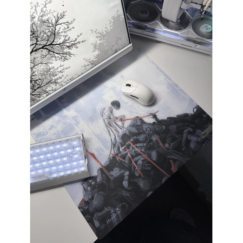 PSYCHE GEAR 蝶溯 業苦二次元鋼化玻璃滑鼠墊電競遊戯FPS專用大號