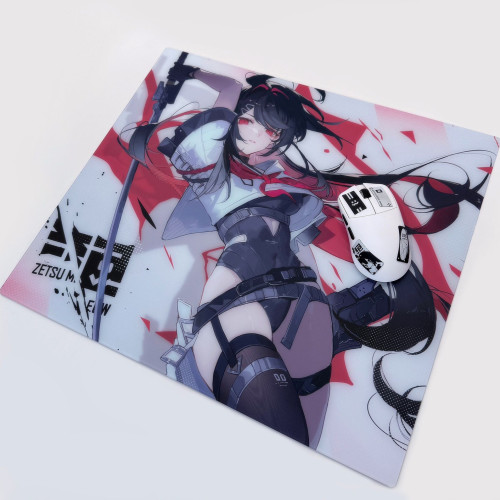 ZetsuMeow【刃】二次元鋼化玻璃滑鼠墊大桌墊辦公電競遊戯FPS專用